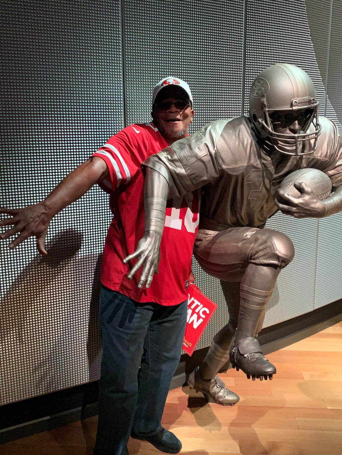 Terry Fairley posed for a photograph during a trip to the museum at the San Francisco 49ers stadium in October 2019.