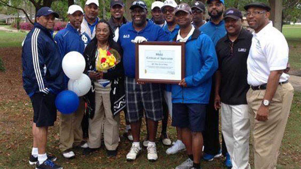 Biloxi Chapter of Phi Alpha BetaL-R: Michael Miller, Cornell Travis, Patricia Davis, Anthony Hill, Shawn Dorrough, Kenny Campbell and Felix Gines. Second row: Nate Culbreath, Anthony Anderson, Taquino Brumfield, Freddy Wright, Frank Bridges and Chris Williams