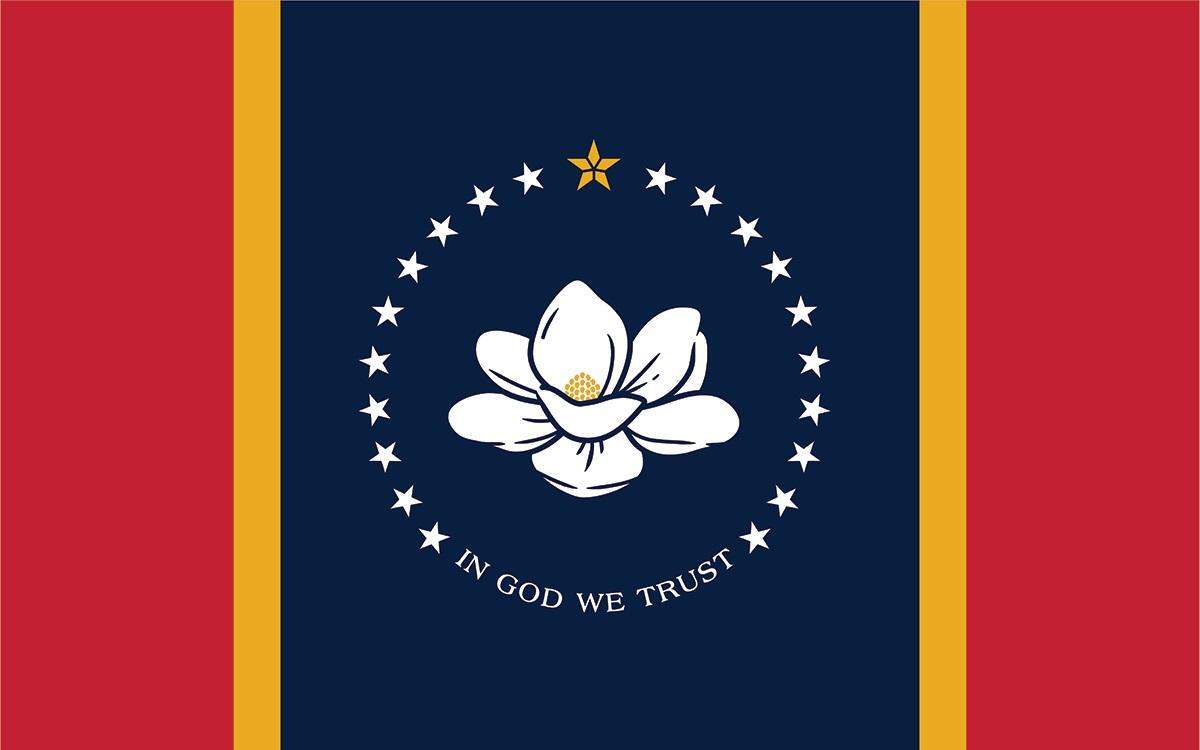 The magnolia flag was designed by Rocky Vaughn of Ackerman.
