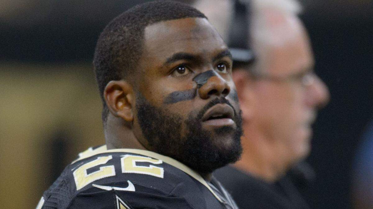 Saints running back Mark Ingram waited up for his teammates after the win in New York.
