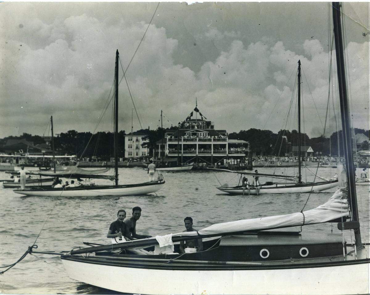 Biloxi Yacht Club, circa 1940s, was a popular place for sailing and socializing. You reached it by going to the end of Main Street.