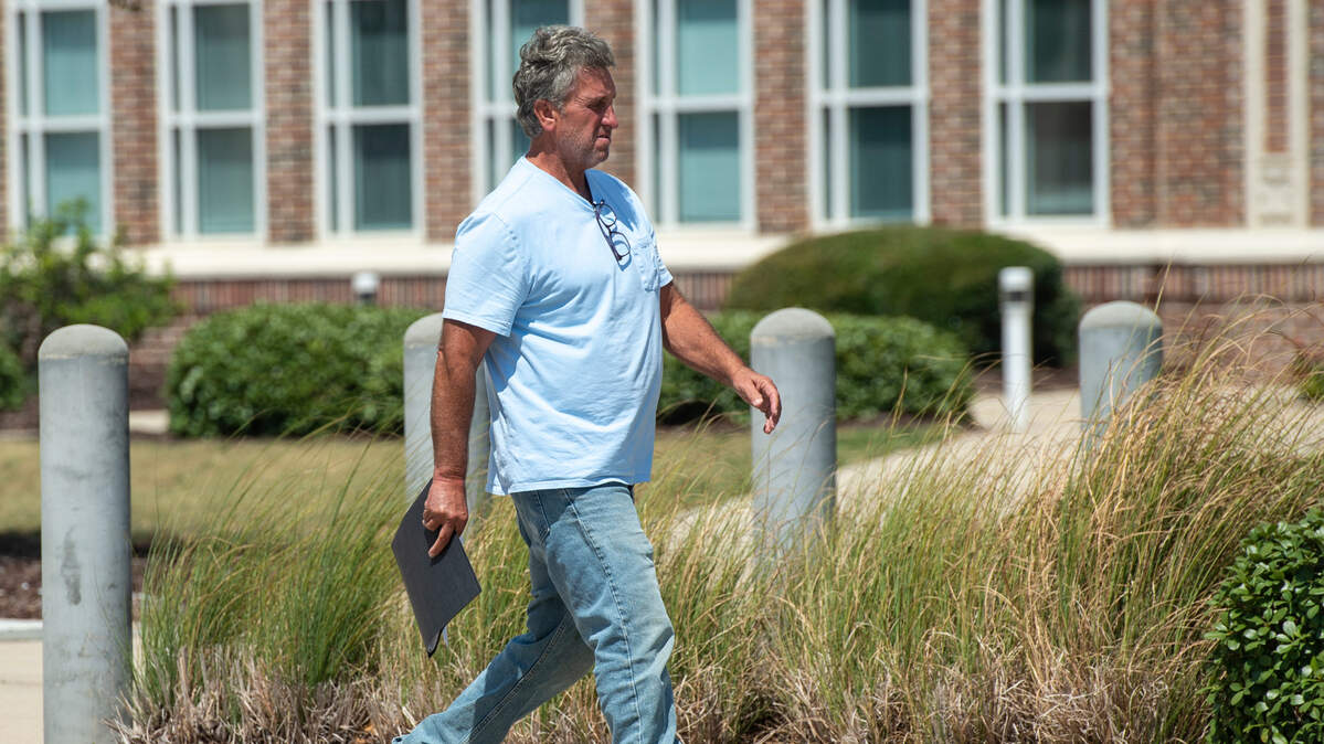 James Allen Knowles, 63, walks out of Dan M. Russell Courthouse in Gulfport on Tuesday, Aug. 15, 2023. Knowles appeared in federal court for an initial appearance on federal charges tied to the the Jan. 6, 2021, riot at the U.S. Capitol.