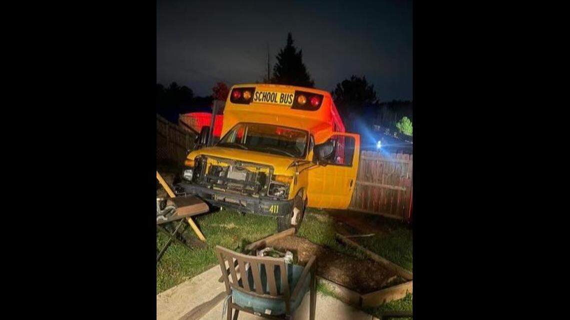 Police in Paulding County, Georgia, have arrested a man accused of stealing a school bus and crashing it into a woman’s yard on Tuesday, March 22.