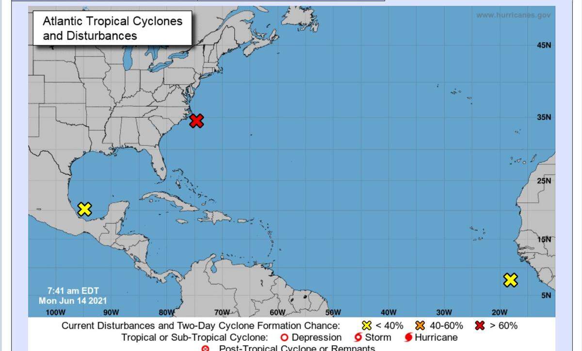The National Hurricane Center is monitoring three systems for possible tropical development.