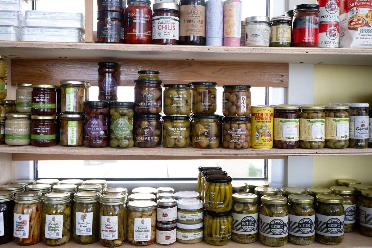 Various food items for sale at St. James Cheese Company in Pass Christian on Friday, Sept. 5, 2025.