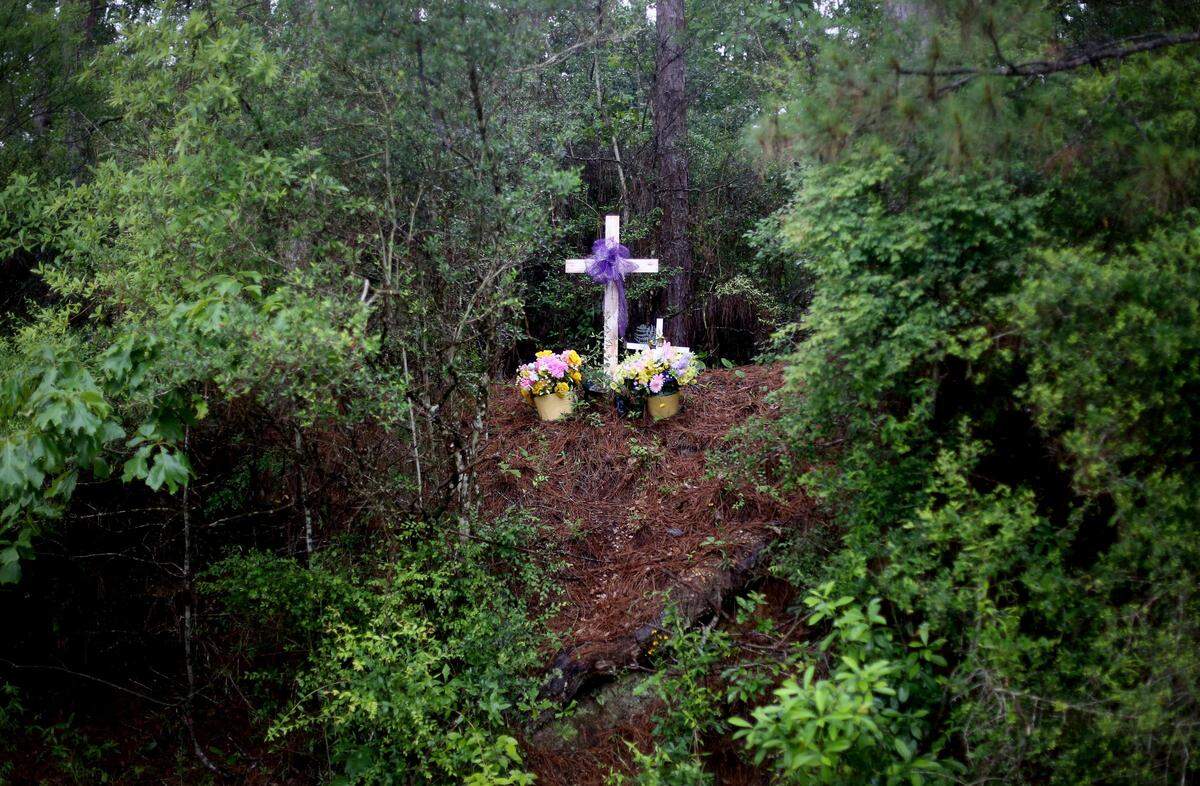 The Norris family has placed a cross near where Lauren Norris’ car came to rest on Mississippi 63 after being hit by Joey Beard’s vehicle.