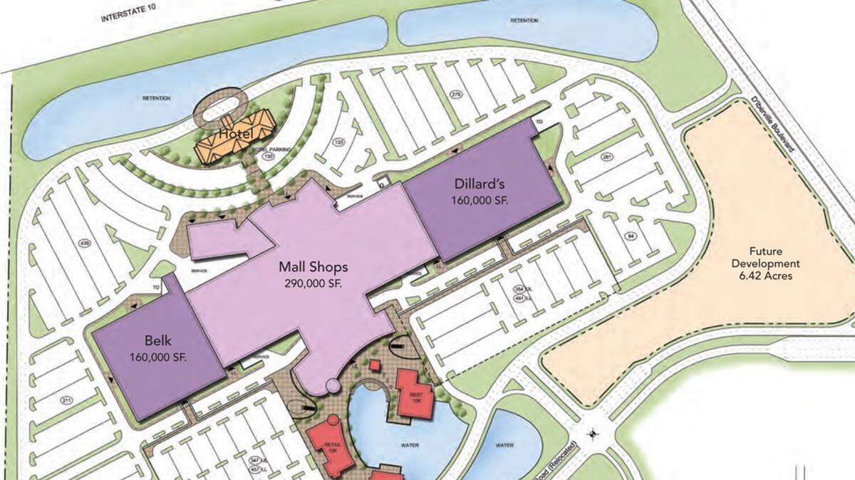 CBL & ASSOCIATES 
 A site map on the Gulf Coast Galleria website, which is propopsed for construction in D'Iberville.