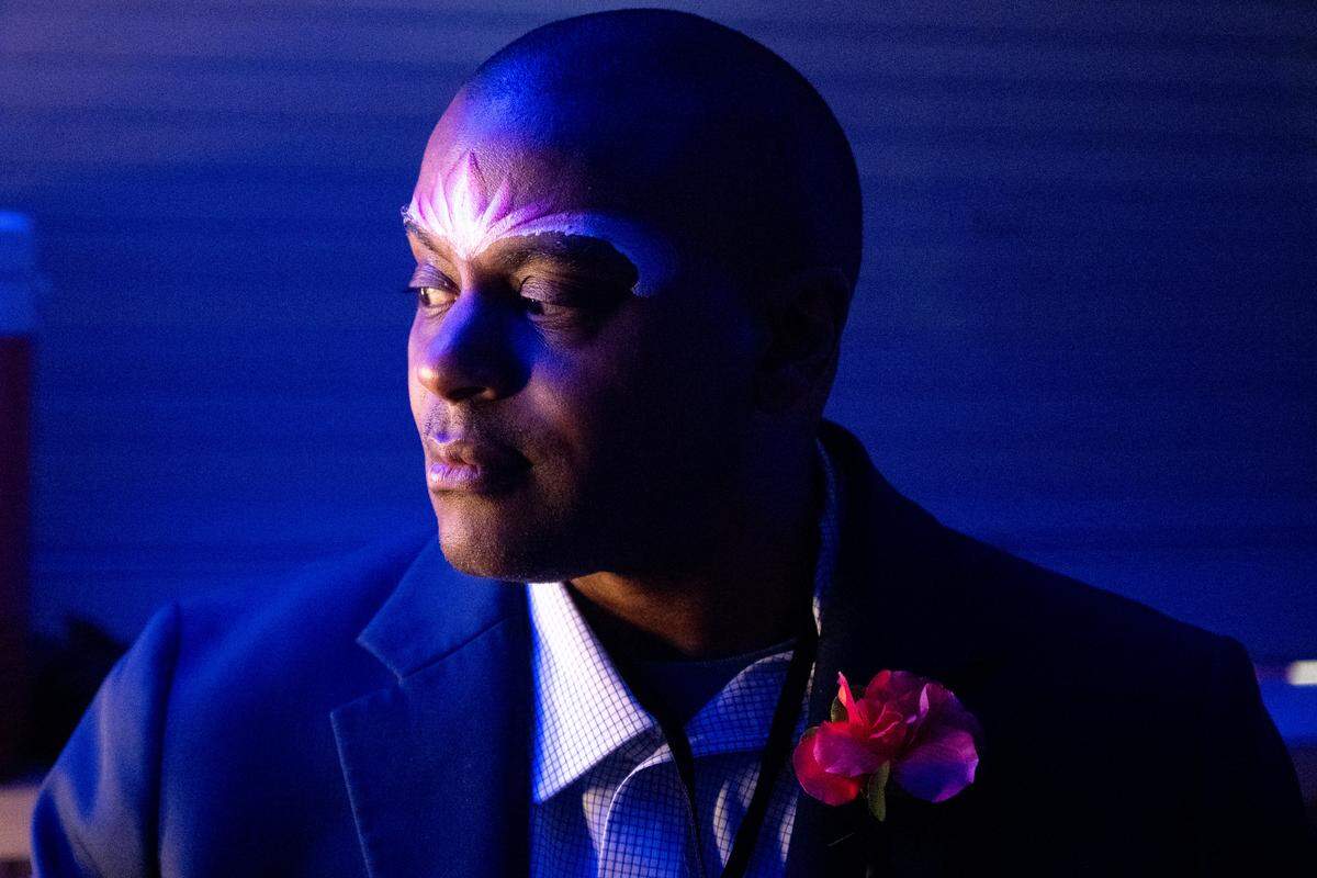 Deanen Lacy gets his face painted during Night to Shine at Woolmarket Baptist Church on Friday, Feb. 13, 2026.