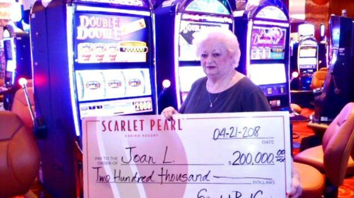 Joan Lee of Fayetteville, Georgia, won $200,000 at Scarlet Pearl Casino Resort in D'Iberville Wednesday, April 25, 2018.