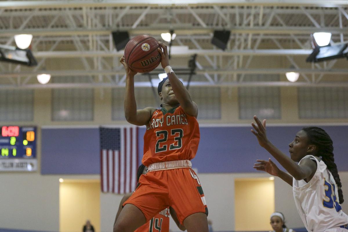 West Harrison’s Allanah Turner (23) gets a rebound during the game between St. Martin and West Harrison at St. Martin, Tuesday, January 29, 2019. Bobby McDuffie - Special to the Sun Herald