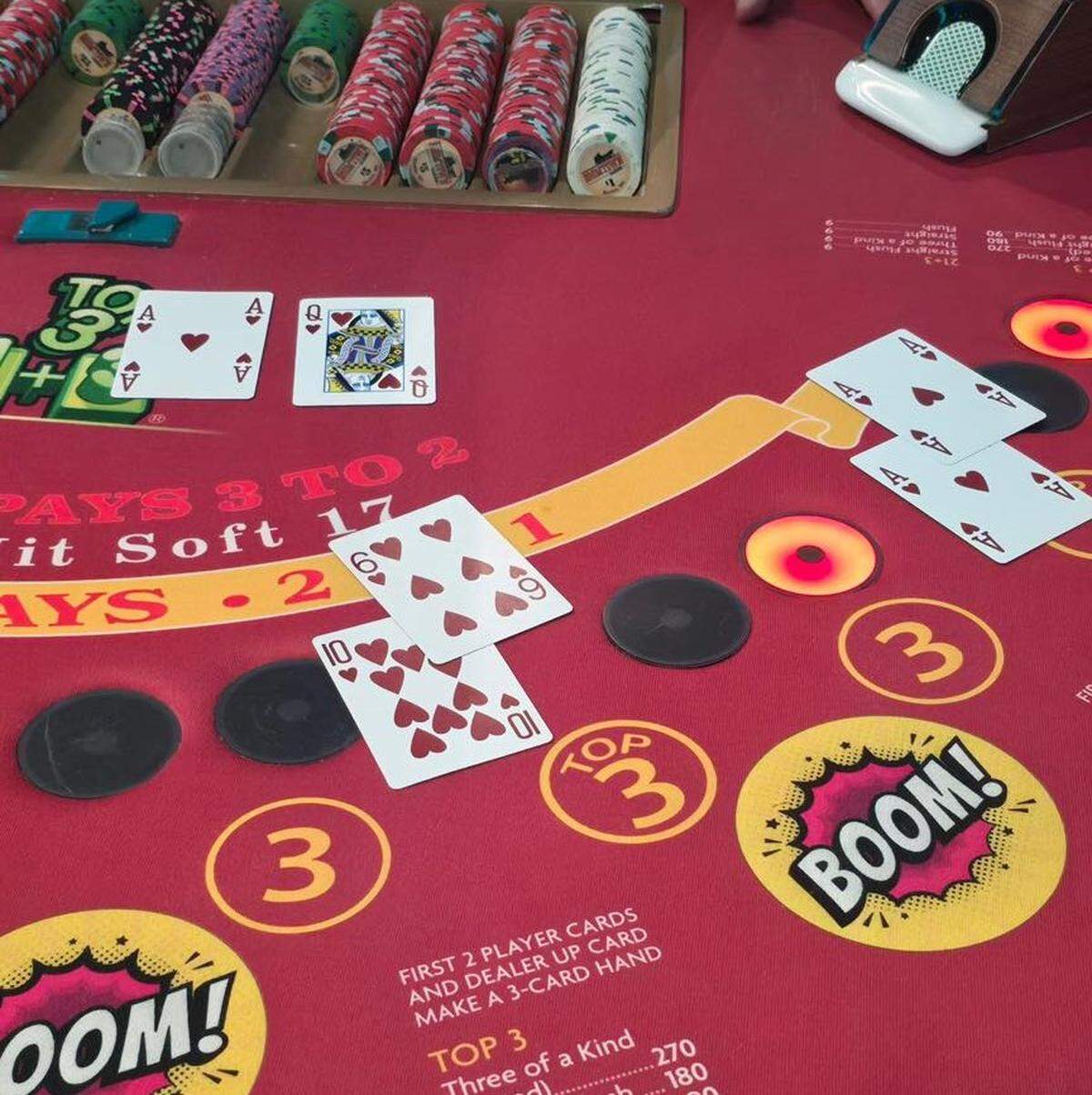Aces and a side bet were good for a jackpot at Boomtown Casino Biloxi. This is the 15th jackpot so far this year of $100,000 or more at a Coast casino.