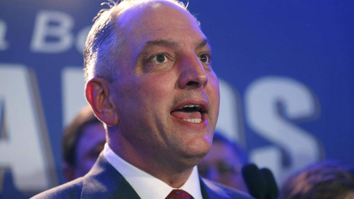 Louisiana Gov.-elect John Bel Edwards addresses supporters at his election night watch party in New Orleans, Saturday, Nov. 21, 2015. Edwards won the runoff election for Louisiana governor Saturday, defeating the once-heavy favorite, Republican David Vitter, and handing the Democrats their first statewide victory since 2008. (AP Photo/Gerald Herbert)
