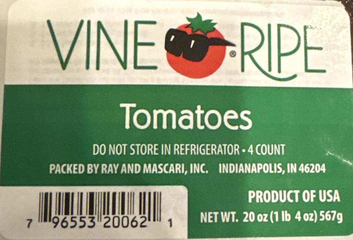Vine Ripe tomates distributed by Ray and Mascari were recently recalled.