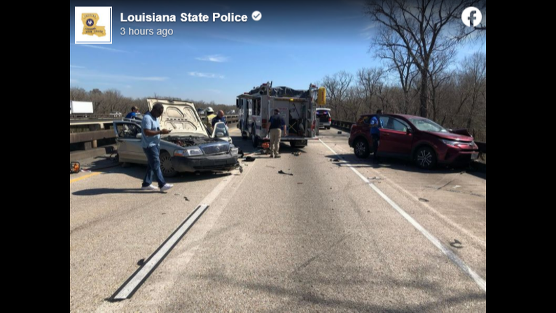 A crash involving a truck closed part of a Louisiana interstate, officials said.