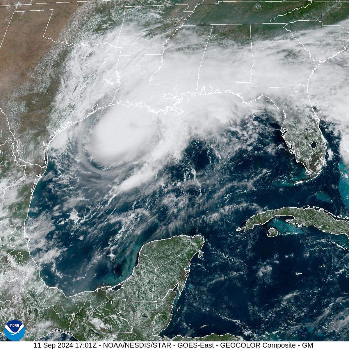 Hurricane Francine nears Louisiana.