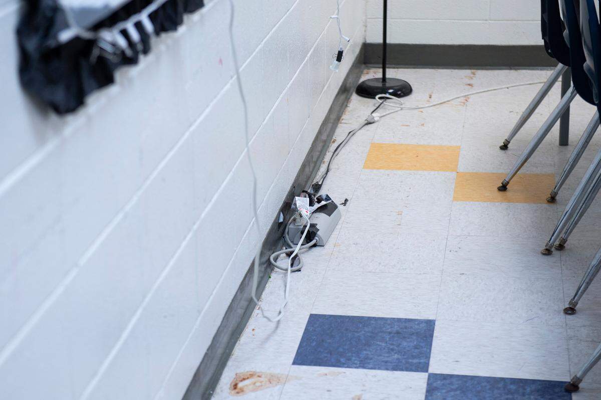Many wall outlets at Bay High no longer work, forcing teachers to plug power strips into each other as a last resort in order to have enough outlets to power tools needed for instruction.