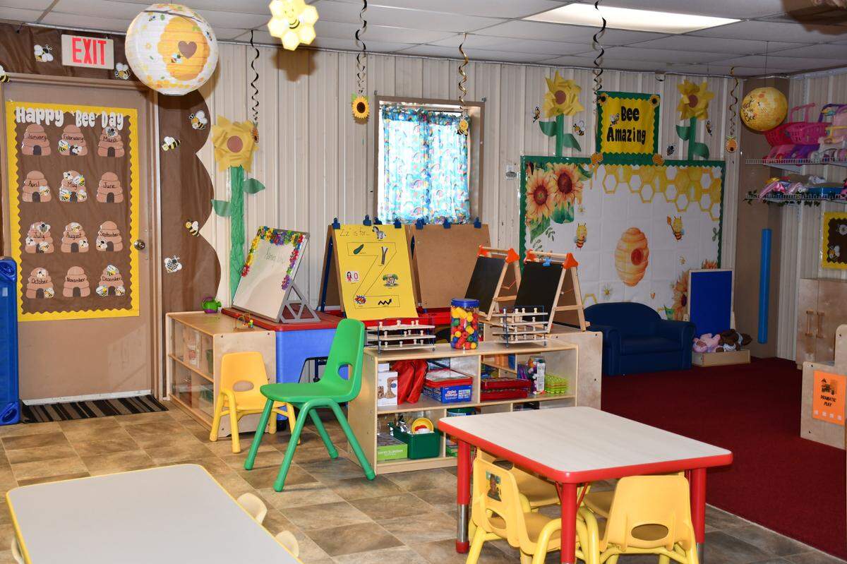 Inside Bettie’s ABC, classrooms are decorated with colorful art, seasonal themes and educational materials. The center cares for up to 60 children and is currently at full capacity.