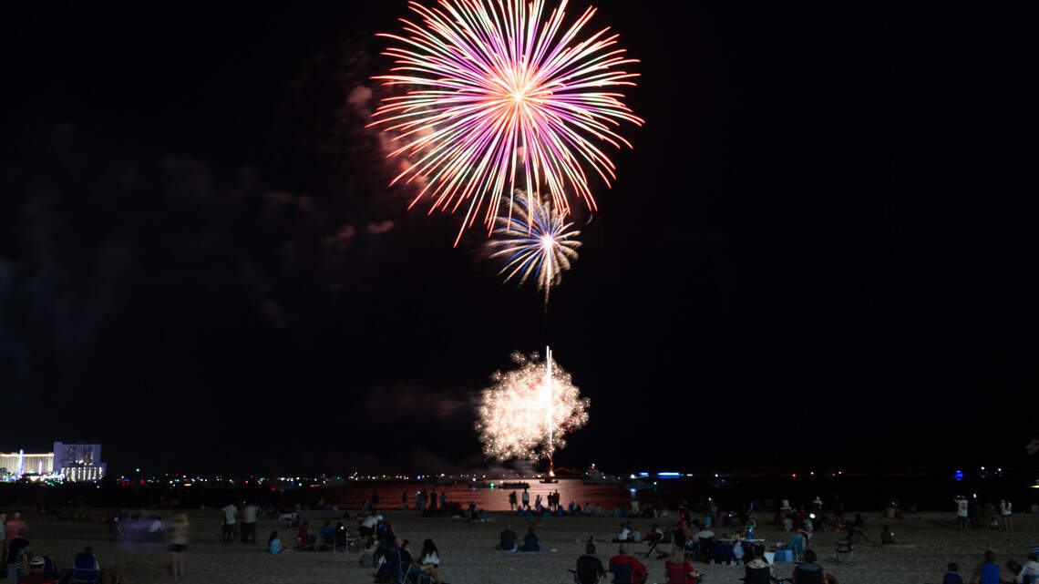 See photos from the annual Fourth of July fireworks show over the Mississippi Sound