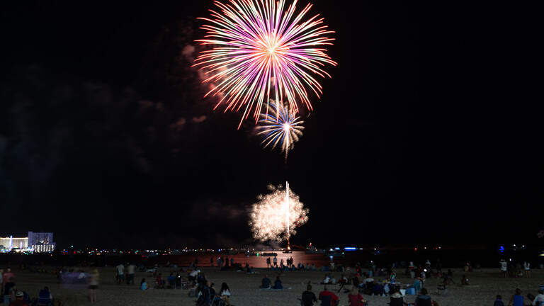 See photos from the annual Fourth of July fireworks show over the Mississippi Sound