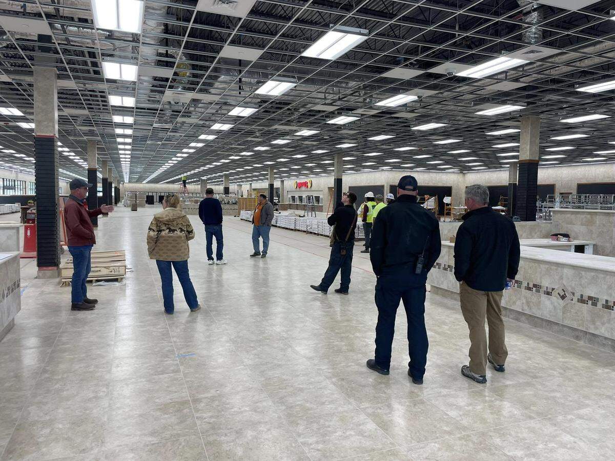 Progress is being made as the floors are down and the lights and some of the counters are in place as Harrison County officials tour the new Buc-ee’s travel center opening along I-10.
