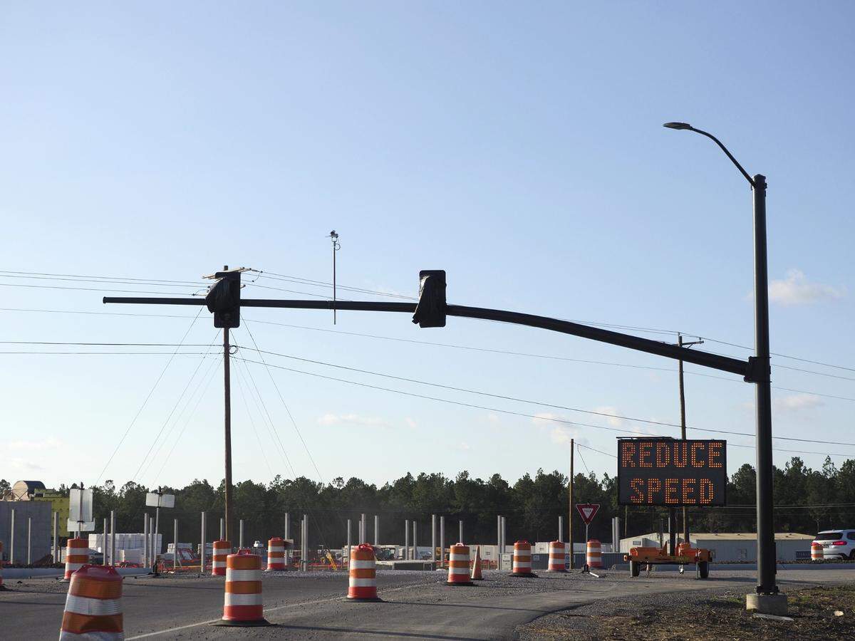 Work continues at the Menge Avenue overpass of I-10, which thousands of drivers are expected to use each day once the new Buc-ee’s travel center opens in Harrison County.