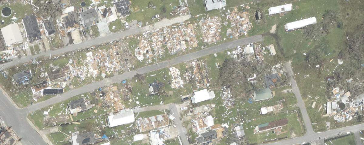 The neighborhood along 177th Street in Golden Meadow, La. has extensive damage following Hurricane Ida on Aug. 29, 2021,