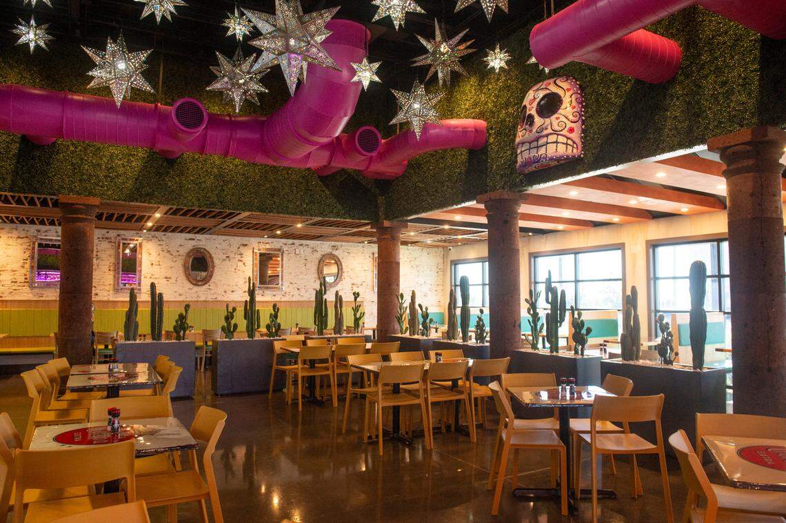 The dining area inside the newest location of Aztecas Restaurant and Cantina in Biloxi on Thursday, March 6, 2025.