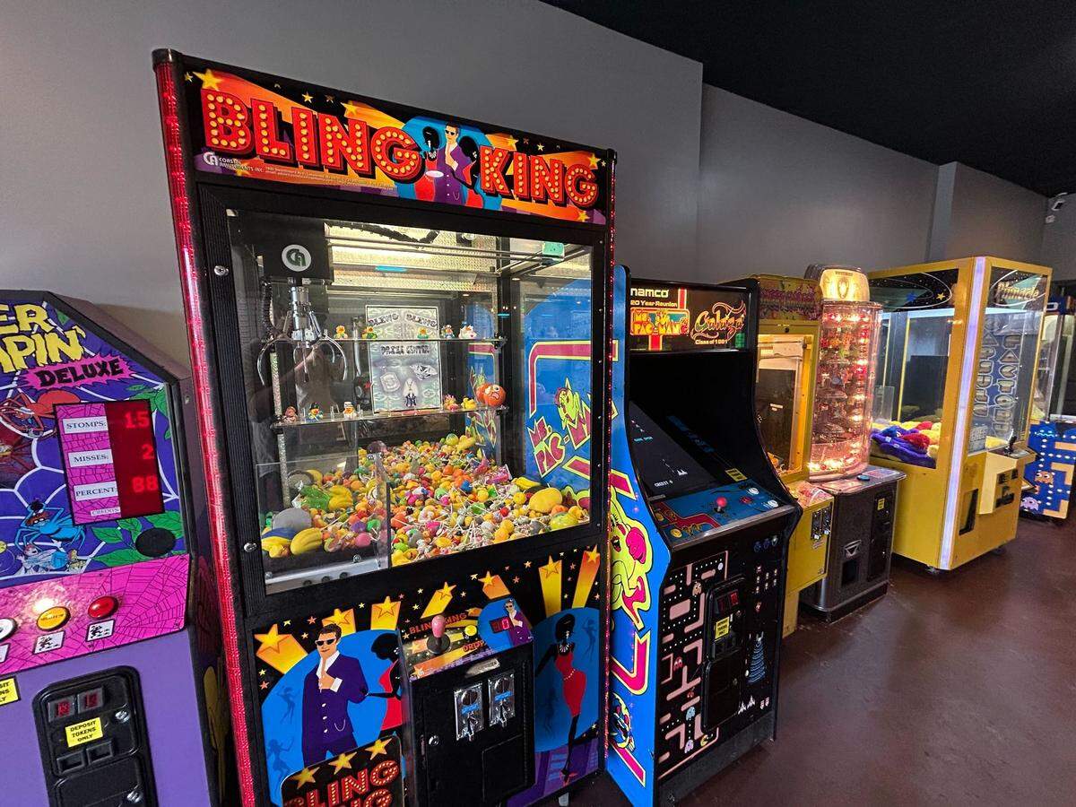 The arcade machines at Uncle Joe’s Pizza and Wings in Diamondhead, Mississippi.