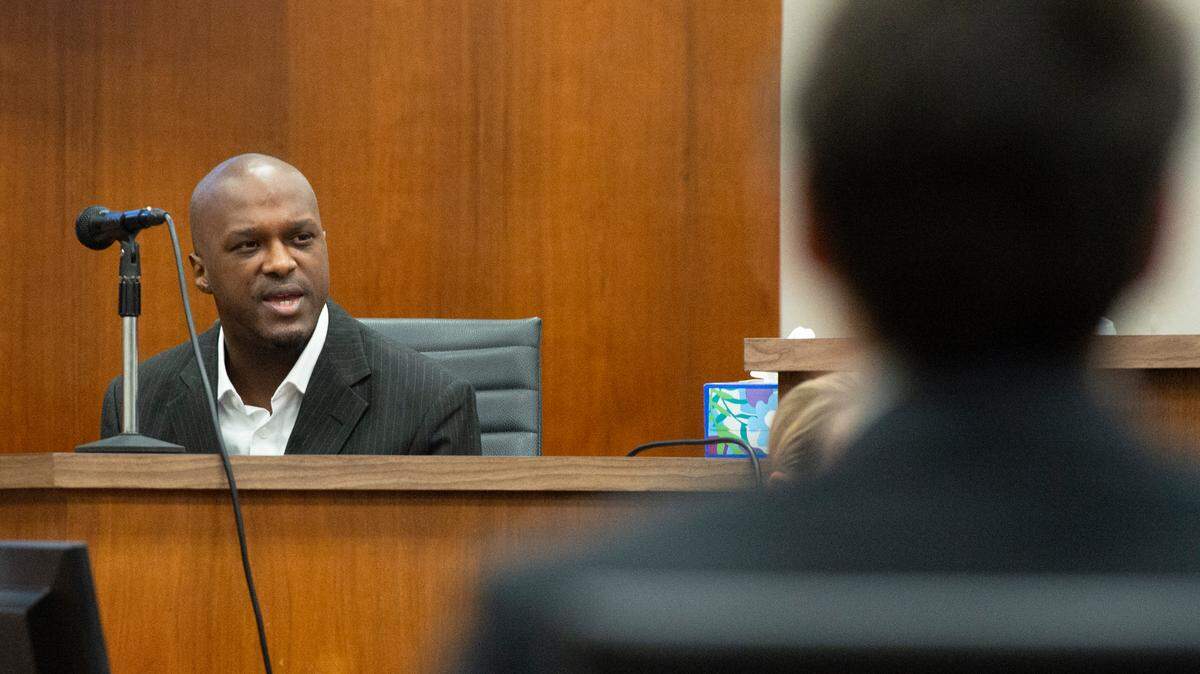 Joseph David Heard testifies during the second day of his trial for capital murder in the death of his stepson, 2-year-old Hayden Bataille, in Harrison County Circuit Court in Biloxi on Thursday, May 9, 2024.
