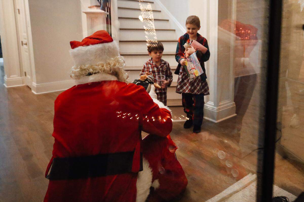 Santa (Phil Dellenger) made a special visit to Andrew and Ansley Gilich Saturday, Dec. 19, 2020, with a sack full of toys. Ansley was diagnosed with leukemia in March.