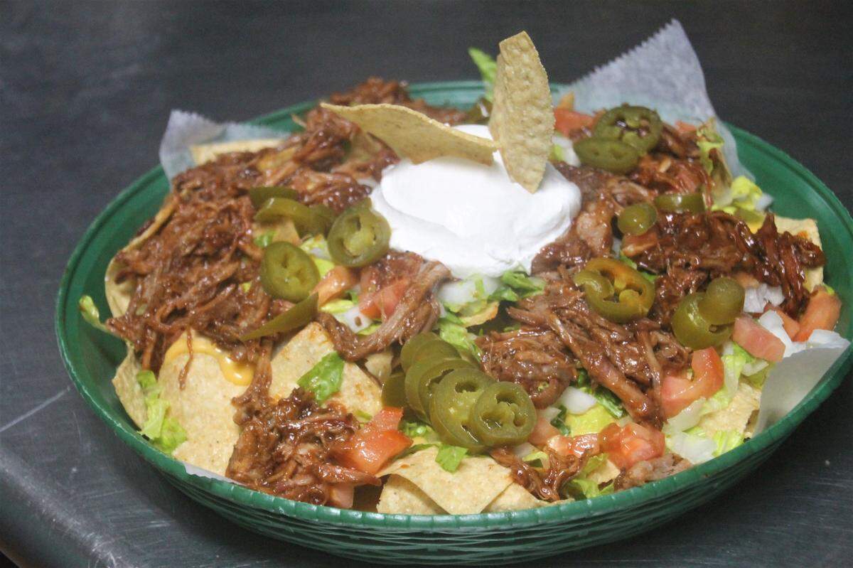 The pulled pork nachos at Kahuna’s in Ocean Springs.