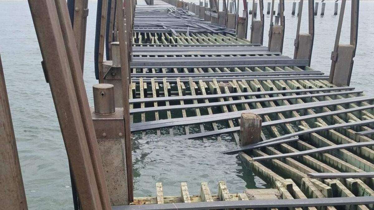 Hurricane Sally badly damaged a portion of the Ship Island pier that just recently was repaired from damages caused by Tropical Storm Cristobal in June.