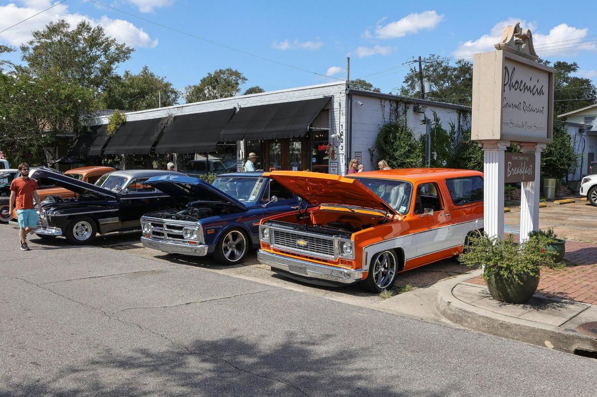 Antique trucks and cars lined the street during the Ocean Springs Cruisin’ the Coast Block Party, October 8, 2021.