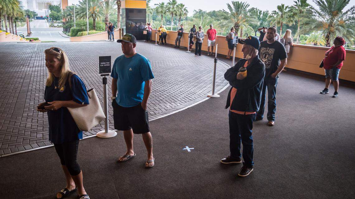 Lines of people waited as Coast casinos opened their doors after coronavirus shutdown