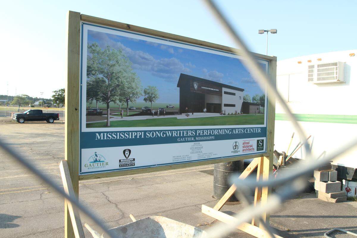 The Mississippi Songwriters Performing Arts Center under construction in Gautier is one of the projects recommended for Gulf Coast Restoration Fund money. The nearby Gautier Town Center, which has not yet been developed, also has received GCRF funding.