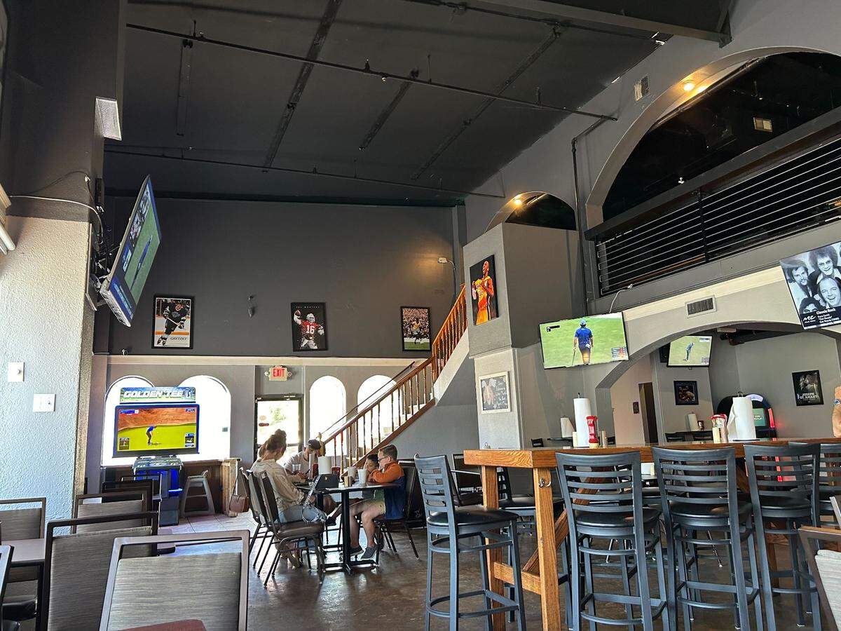 The interior at The G.O.A.T. Sports Bar and Pizzeria in Biloxi, Mississippi.