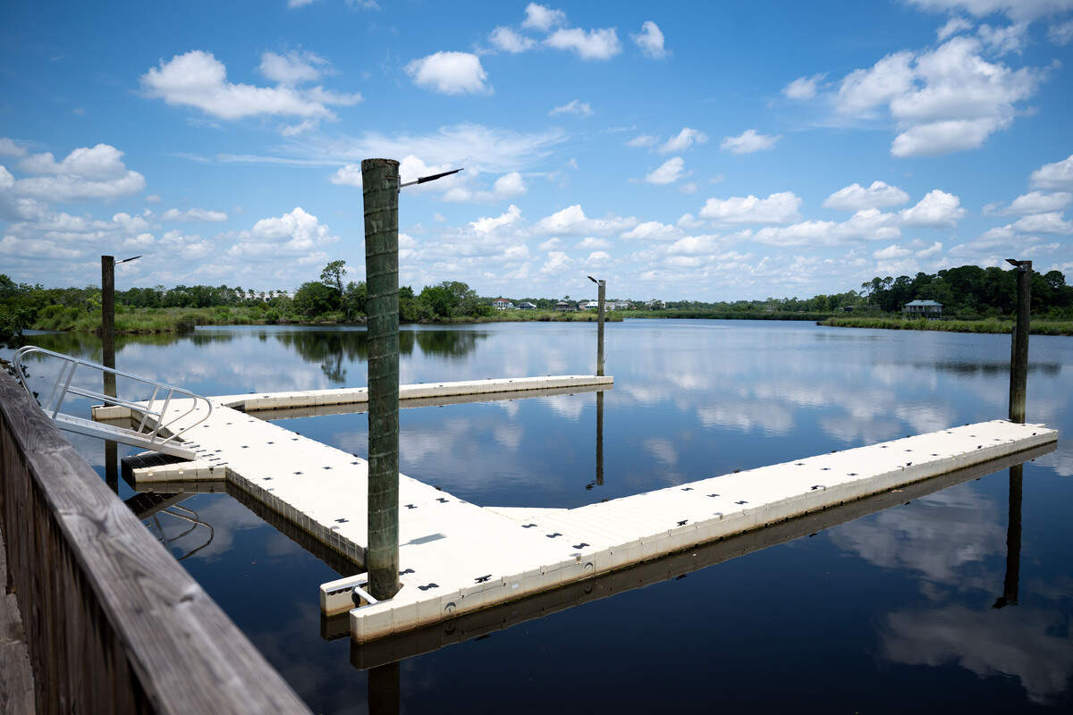 A docking area for boats to come in from the Bayou Bernard at Claw Daddy’s new location in Gulfport on Wednesday, July 8, 2026.