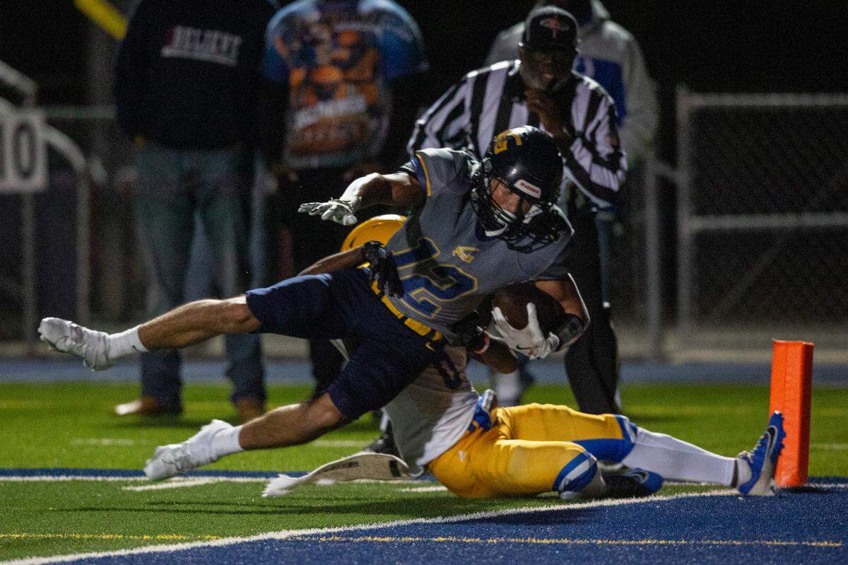 Gautier’s Sabo Gonzalez scores a touchdown during a 5A playoff game between Gautier and Natchez at Gautier High School on Friday, Nov. 15, 2024.