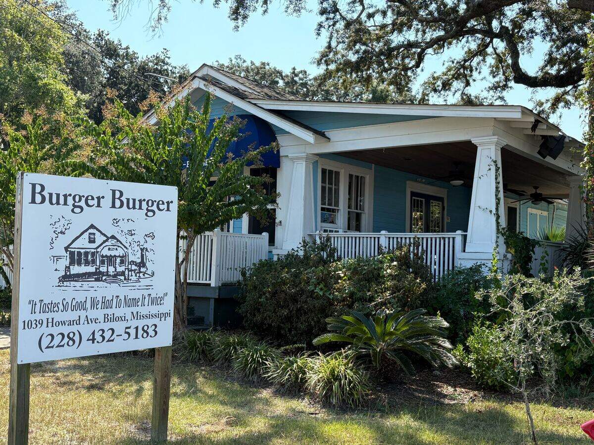 The owners turned a house on Howard Avenue in Biloxi into a homestyle restaurant that served their trademark burgers and Southern specialties.