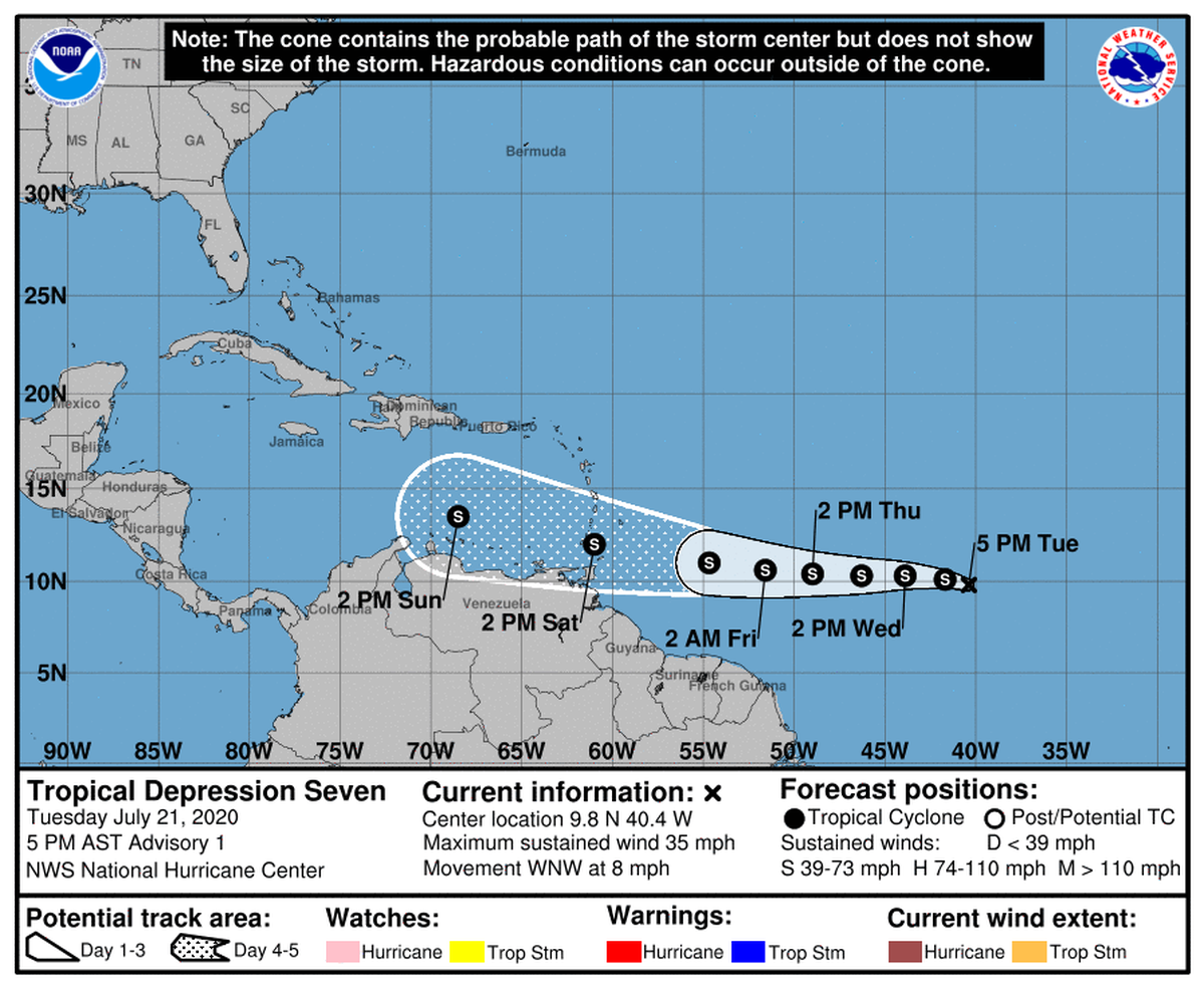 Forecasters have their eye on two weather systems in the Atlantic Ocean, one of which has since strengthened to a tropical storm and could bring heavy rain to the Caribbean.