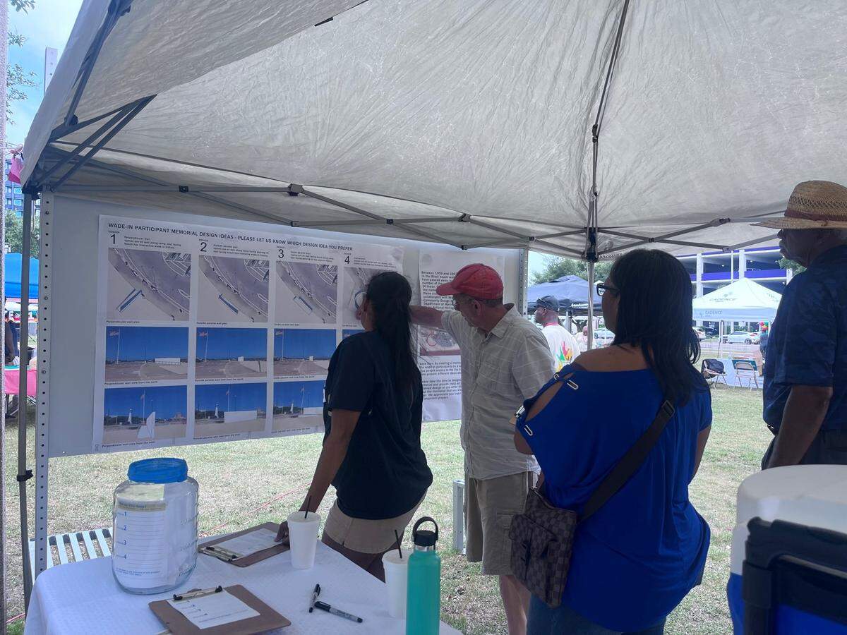 Jimerson and the Gulf Coast Community Design Studio asked the community for input on several proposed designs of the Biloxi wade-in memorial at an event on Juneteenth in 2023.
