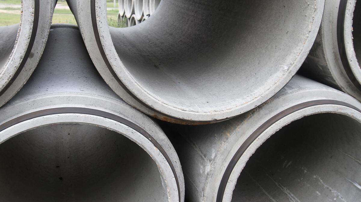 JOHN FITZHUGH/SUN HERALD Drainage pipe sits in a staging area in Biloxi on Monday Nov. 2, 2015. Streets near IP and Boomtown casinos will have to be torn up again because the engineering designs specified the wrong size of storm sewer pipe.