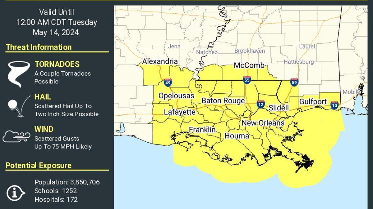 The National Weather Service has issued a Severe Thunderstorm Watch for the Mississippi Coast.