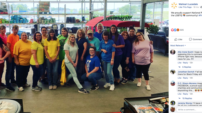 Lucedale Walmart steps out for Pride Month on Facebook. Love and hate follow.