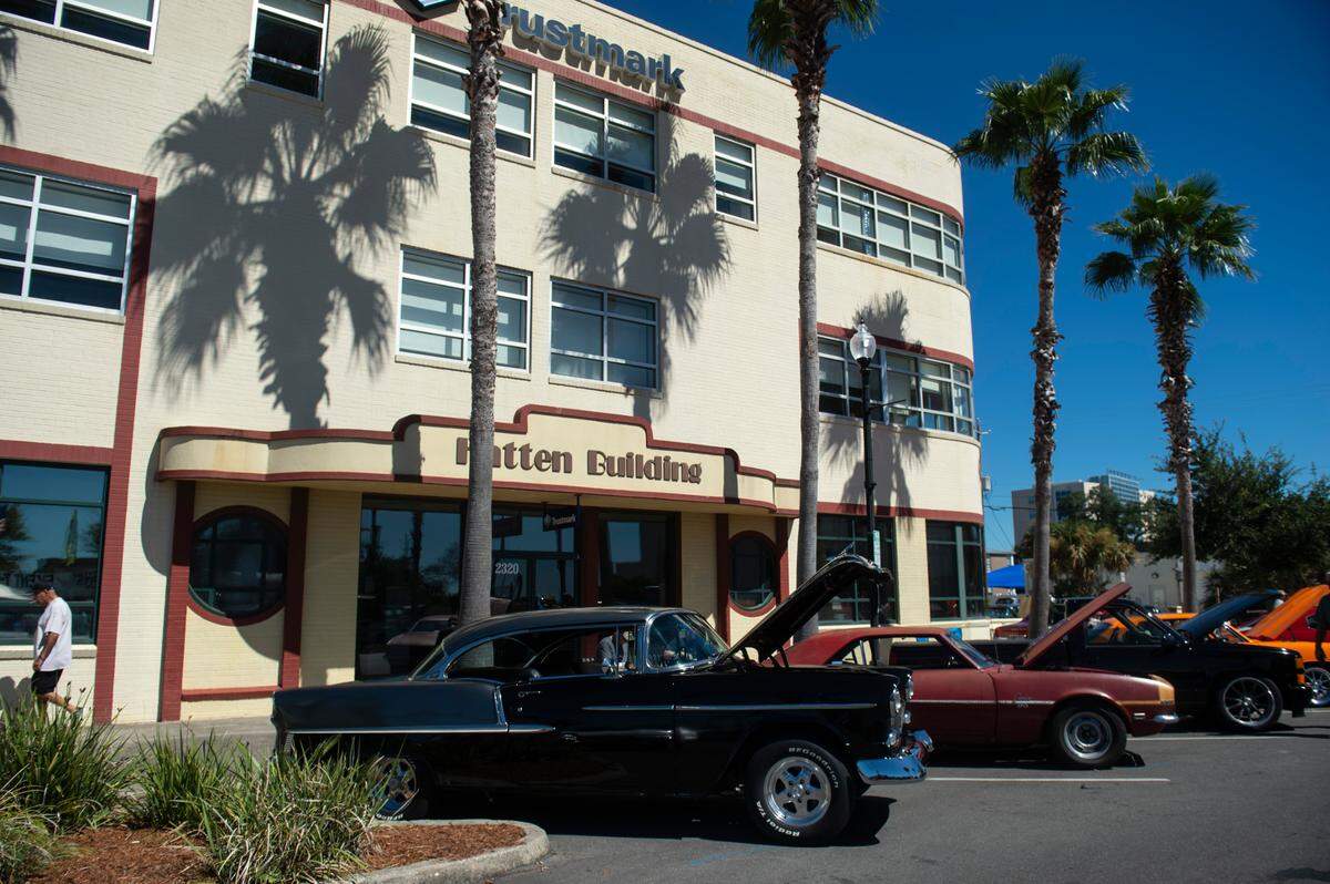 Classic cars are parked along streets during View the Cruise on the first day of Cruisin’ the Coast in Downtown Gulfport in 2022. Cruisin’ is USA Today’s best car show in the country.