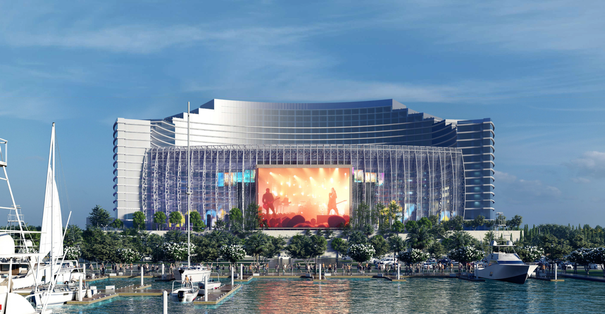 A rendering of the new Broadwater Hotel shows the view from the marina. The Biloxi Council approved a tourism tax incentive for the music-theme hotel that will be built on the Broadwater casino site on U.S 90 in Biloxi and will be one of the first three UMUSIC hotels in the world.