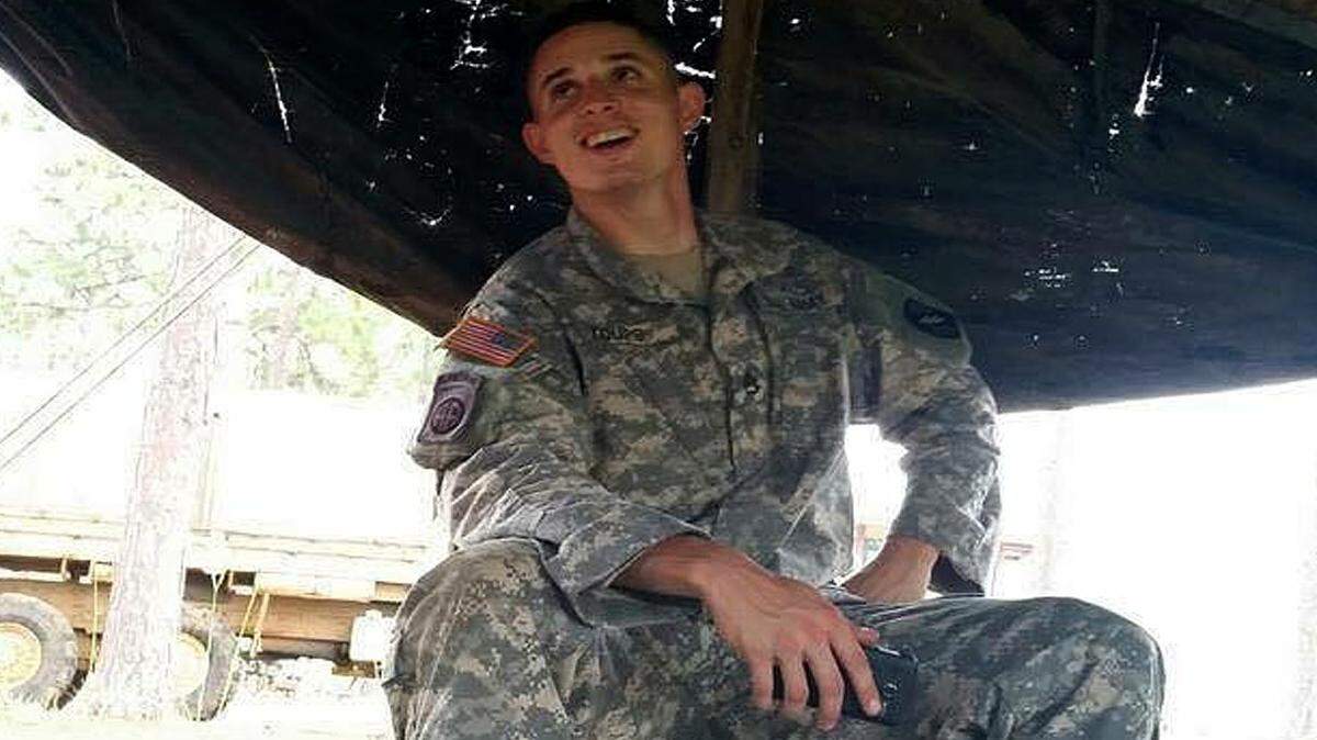 COURTESY KYLE FAYARD 
 
 Alex Toups in uniform while deployed with the U.S. Army.