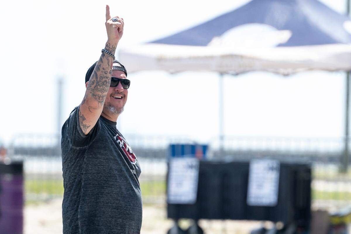 A fan cheers as Citizen Kane performs at Bikin’ The Beach in Biloxi on Friday, June 6, 2025.