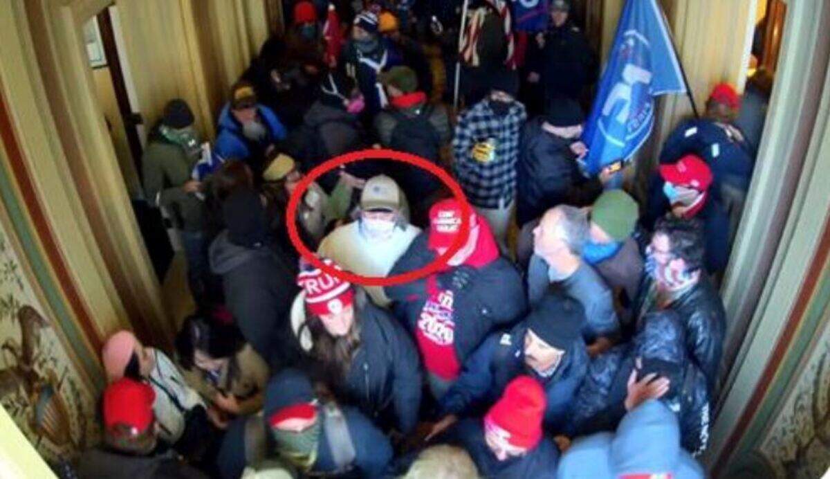 A photo from the Department of Justice allegedly shows James Allen Knowles, a Pass Christian resident who appeared in federal court on Aug. 15, 2023, at the capitol riots on Jan. 6, 2021.