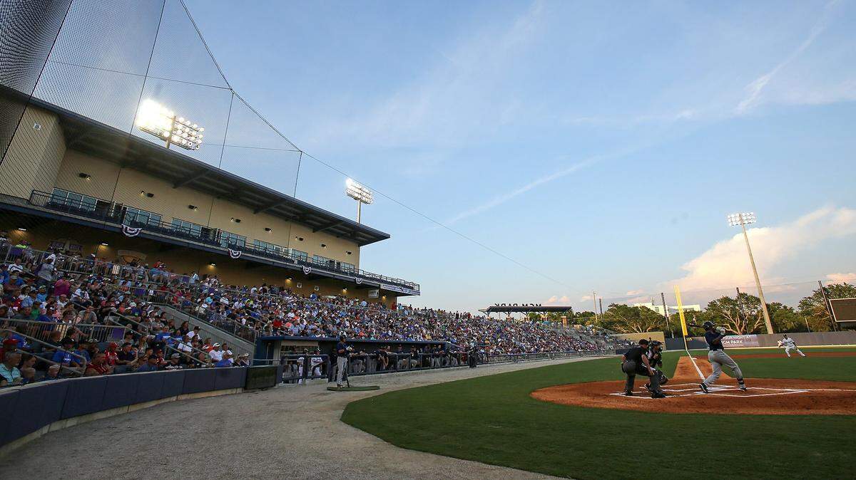 The Biloxi Shuckers take on the Mobile Bay Bears at a sold out MGM Park during the first home game on Saturday, June 6, 2015.
